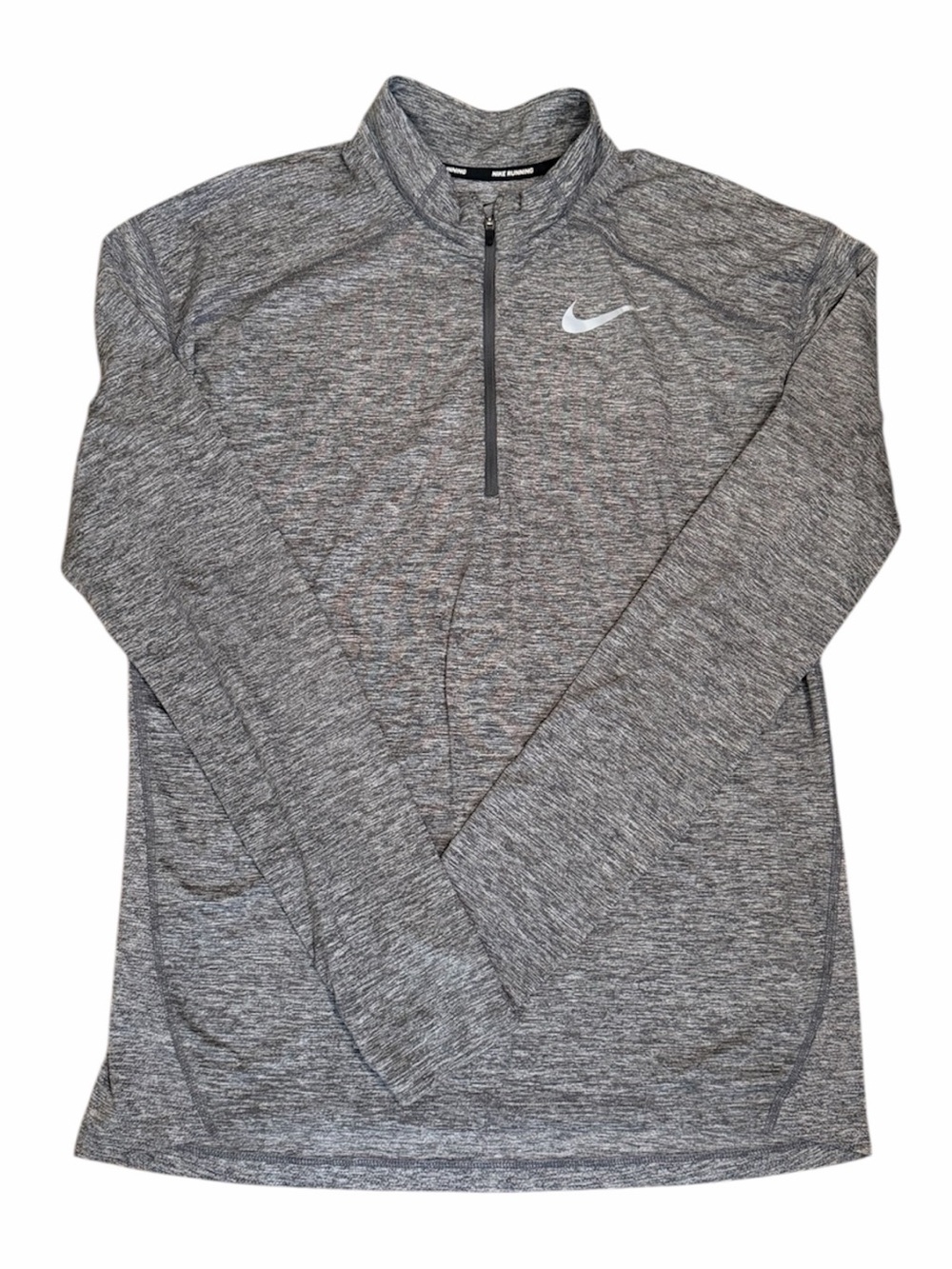 NIKE Men’s Gray Dri-Fit Element Long Sleeve Half Zip Running Top